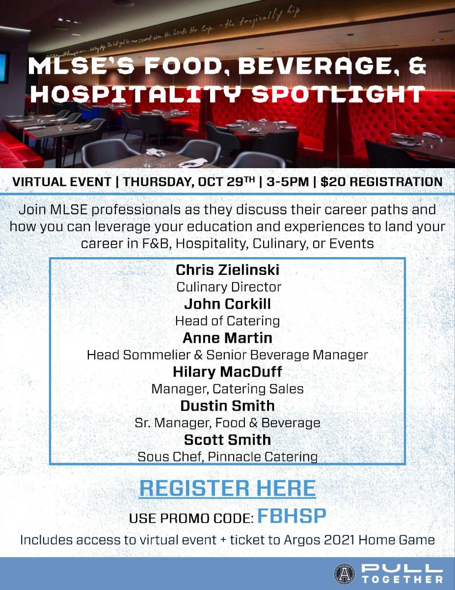 MLSE’s Food, Beverage, & Hospitality Spotlight Virtual Networking